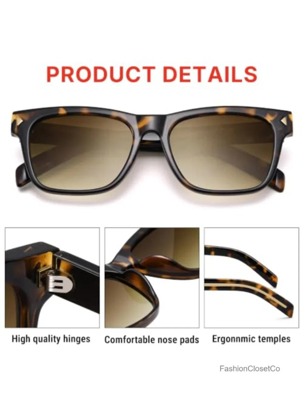 Classic Square UV400 Sunglasses for Travel Driving